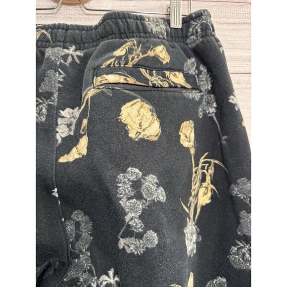 Nike Men's medium Black floral Gold Jogger Pants sweatpants comfy white SIZE XL - Picture 7 of 10
